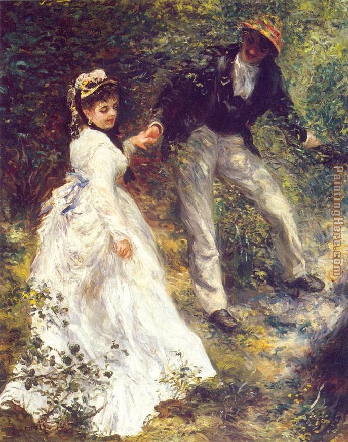 La Promenade painting - Pierre Auguste Renoir La Promenade art painting